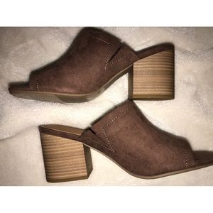 Norelle Microsuede 7.5 Wide Heeled Mules